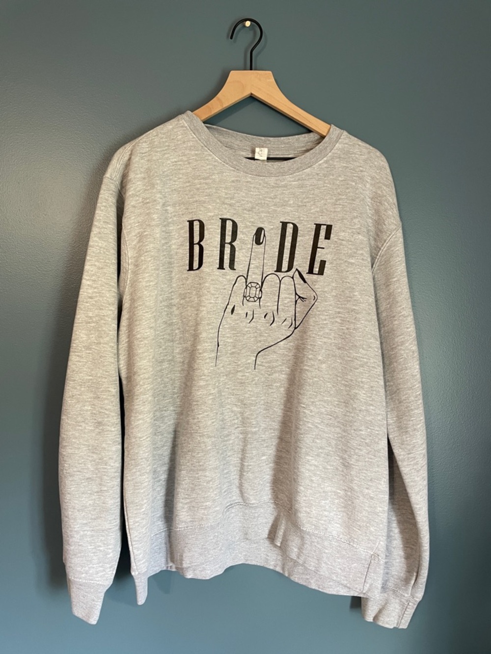 SHEIN Gray "BRIDE" Graphic Sweatshirt